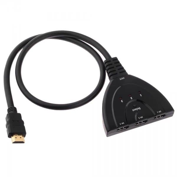 HDMI-switch, 3-vejs Sort