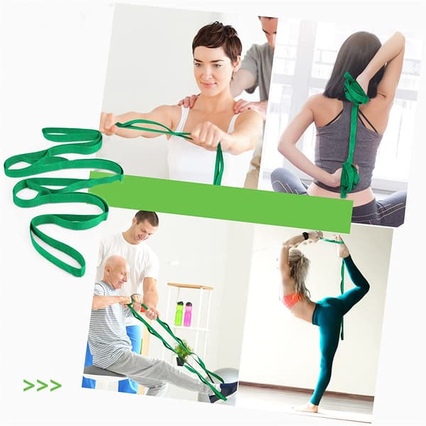 Stretchband för yoga, fysioterapi och hemmaträning, 10 öglor, icke-elastiska stretchband