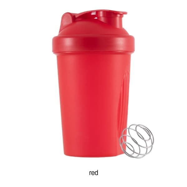 Lightweight Fitness Shaker Cup with Shaker Ball, Red Red