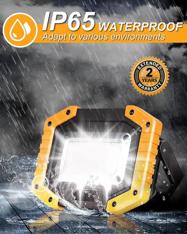 30W LED Work Light Rechargeable Portable COB Headlight Super Bright 2000LM Battery Outdoor Security Light USB Waterproof