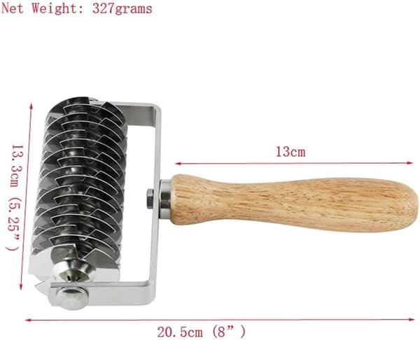 Stainless Steel Dough Roller, Lattice Pattern Pizza Cutter, Kitchen Utensil for Baking