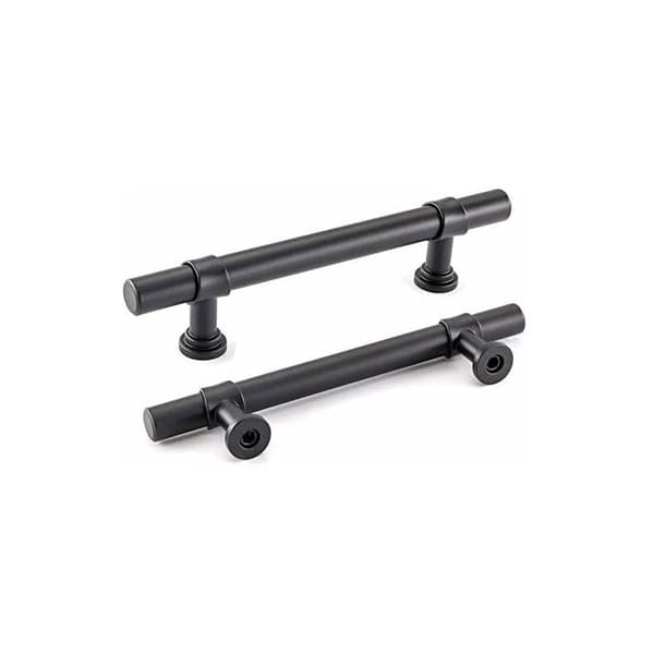 Sett med 2 svarte baderomsskaphåndtak 128 mm
