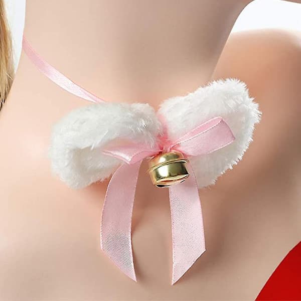 Cat Costume Halloween Plush Headwear Clip Ear Bow Tie Tail Gloves Set
