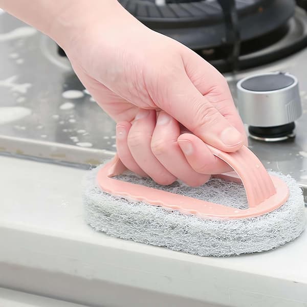 Handled Sponge Brush Blue Soft Magic Sponge Eraser Cleaning Bathtub Ceramic Tile Cleaning Tool Kitchen Tool Grey Grey