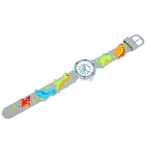 Kids Watch Waterproof 3D Cute Cartoon Round Dial Silicone Strap Quartz Watch