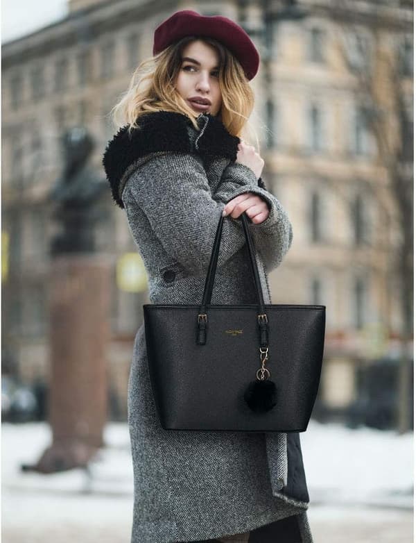 Women's Handbag Tote Bag, 15.6 inch PU Leather Shoulder Bag