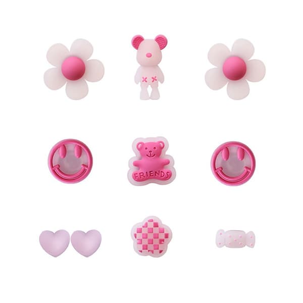 10 stk Lysende Rosa Bjørn skotilbehør for Croc Charms for