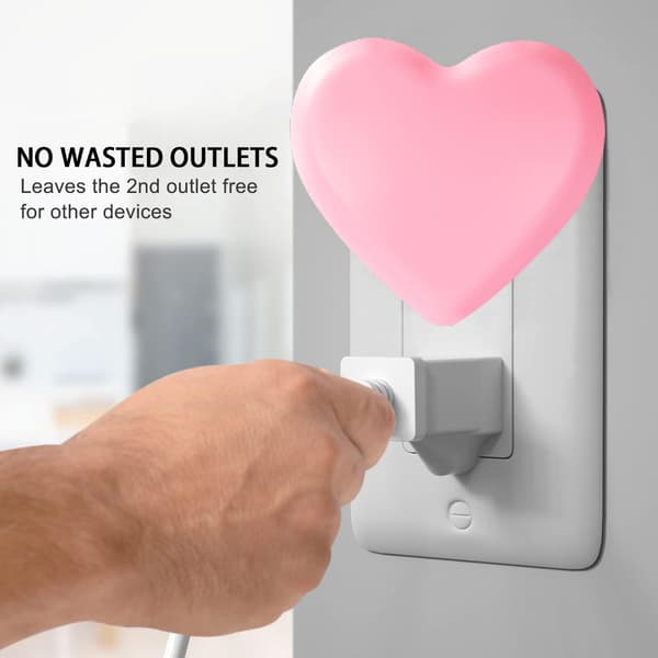 Automatic dimmable night light with dusk sensor, for nursery, bathroom, hallway, bedroom, in soft pink warm light 1-pack 1-pack 1-pack