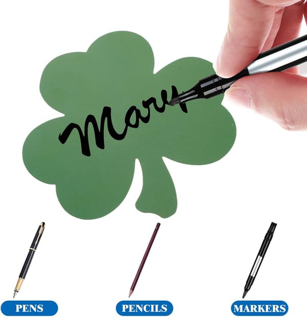 St Patrick's Day Classroom Decorations 50 Pcs Clover Shaped Writeable Cards