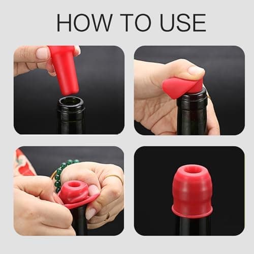 7x2.8 cm Wine Bottle Stopper, 3 Pcs, Reusable Sparkling Wine Bottle Stopper with Double Protection, Silicone Stopper for