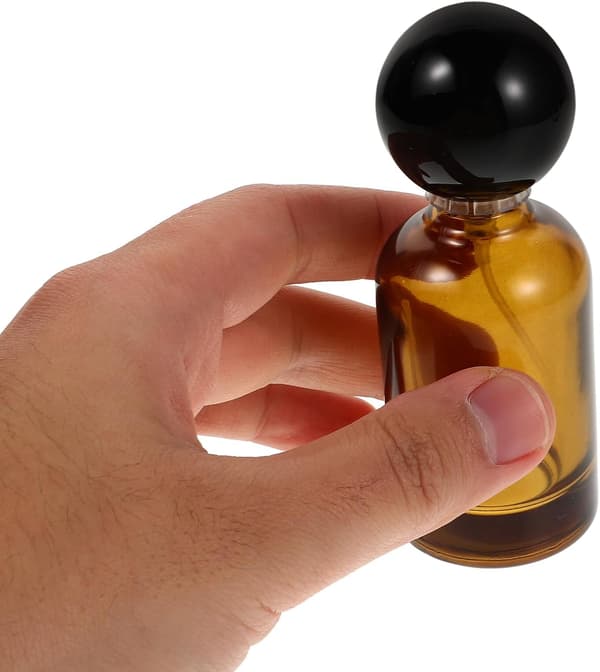 30 ml sprayflaske i ravfarget glass Bærbar påfyllbar parfymeprøve Eterisk oljetåkebeholder for reise og aromaterapi