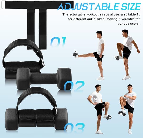 Dumbbell Ankle Straps for Weightlifting, Black Tibialis Training Straps