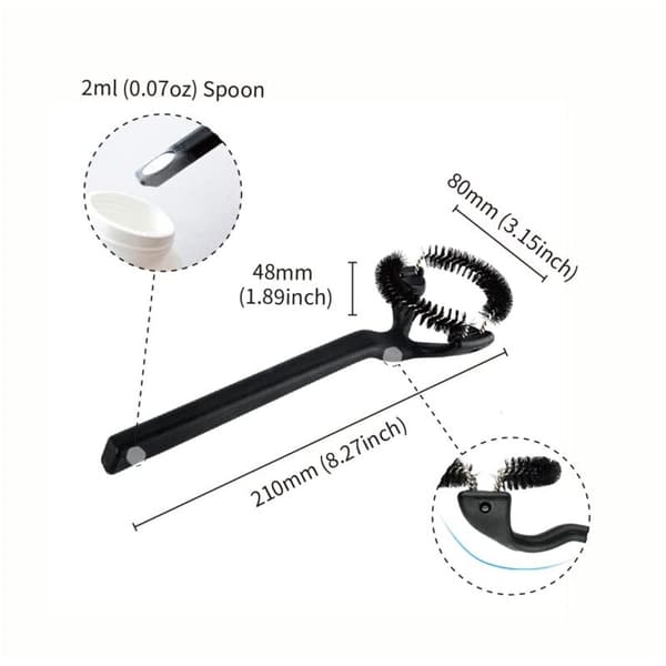 Coffee Machine Cleaning Brush Group Head Brush with 360° Nylon Bristles Plus Detachable Cleaning Brushes