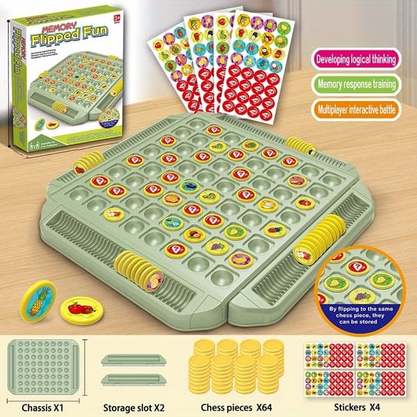 STEM Flipped Memory Chess Board Toys, Classification Activity Educational, Suitable for Birthdays, Thanksgiving, Back-to-School Gifts