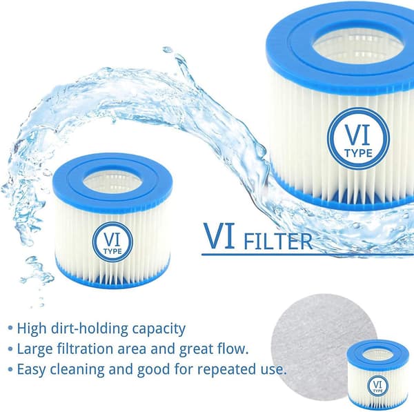 VI Pool-udskiftningsfilterpatroner til Bestway Flowclear til Bestway VI Poolfilter, (4-pak)
