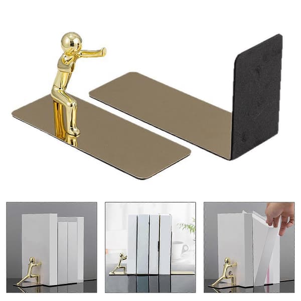 Metal Bookends Kung Fu Man Bookends Desk Bookshelf Creative Bookends Decorative Bookends for Library