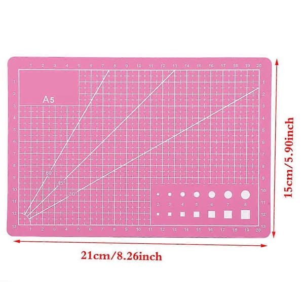 A5 Durable PVC Cutting Mat Cutting Board Self-Healing Handmade DIY Tool Pink