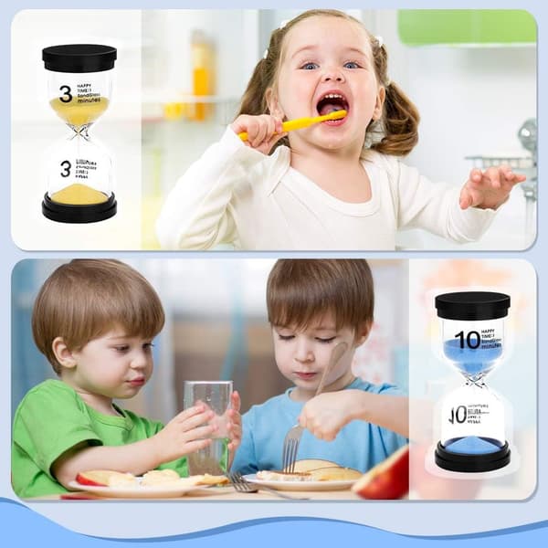 Timeglas Sandur, 4 Farver Timeglas Glas 3 Minutter 5 Minutter 10 Minutter 20 Minutter til Tandbørste til Børn/Spil/Hjem/Kontor/Klasseværelse