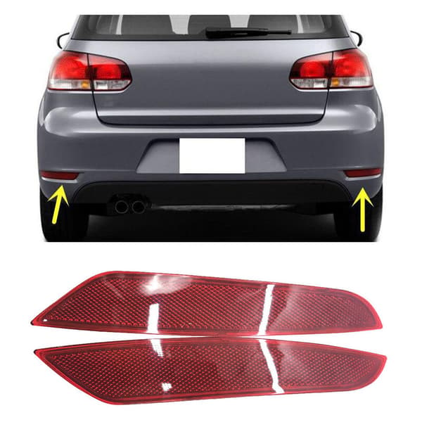 Bakre stötfångarreflektor varningsdimljus rött för Golf 6 MK6 2009-2013