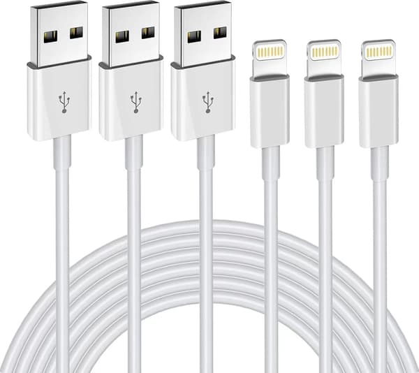 iPhone Laddningskabel 3-pack 2M MFi-certifierad Lightning-kabel Kompatibel med iPhone 11-14 XS XR X Pro Max Mini 8 7 6S Plus