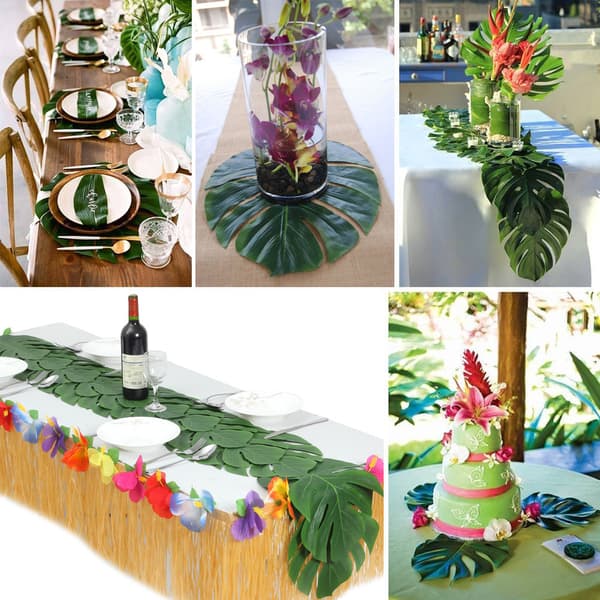 60 stk tropiske festdekorasjoner  \"Tropical Palmtera Lea
