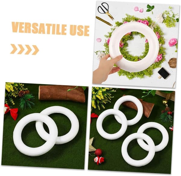 10 Pcs DIY Foam Wreath Frames Circle Wreaths for Crafts Party Ornaments Empty Design Foam Circle