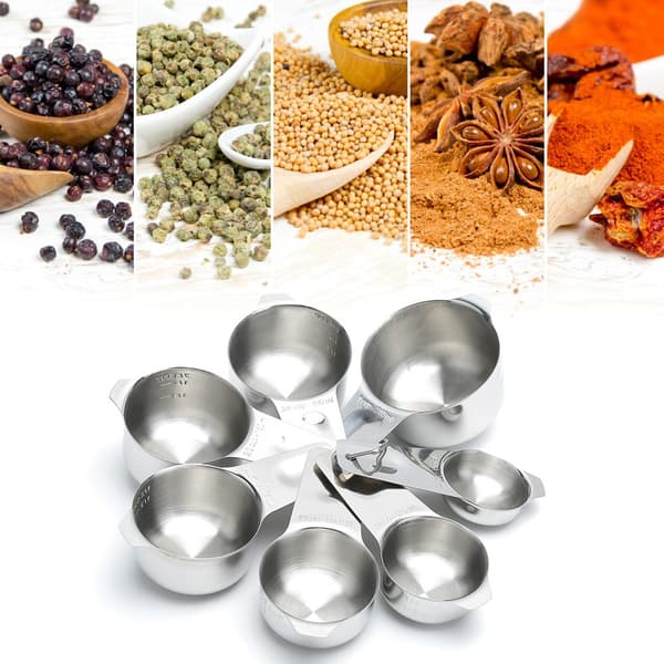 Stainless Steel Measuring Spoon Set, 7 Pieces, Kitchen Baking Cooking Measuring Cups