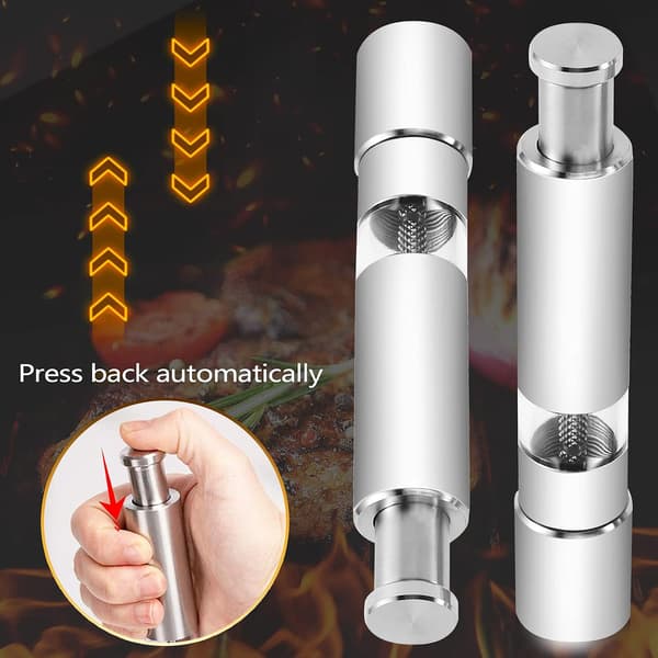 Salt- och pepparkvarnset, rostfritt stål salt- och pepparkvarn enhands salt- och pepparkvarn 2-pack