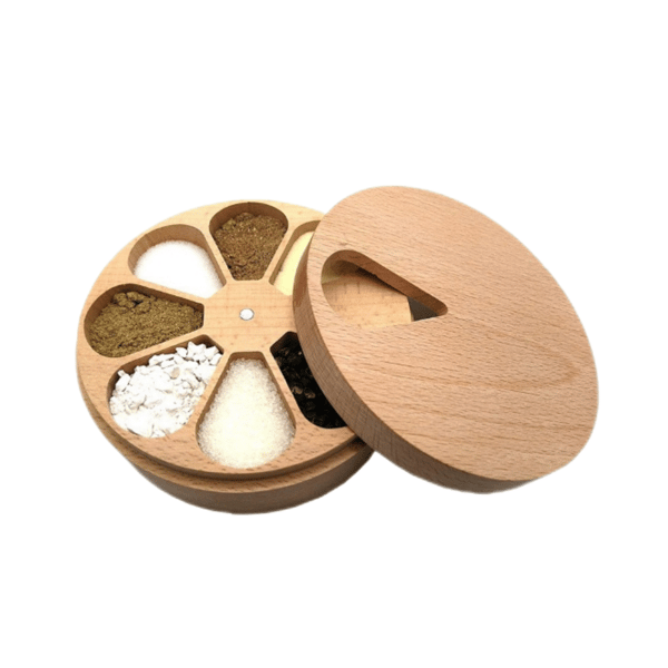 Pill Boxes with 7 Compartments Storage Box Solid Wood Compartment Weekly Medicine Tablet Dispenser Divider Pill Organizer