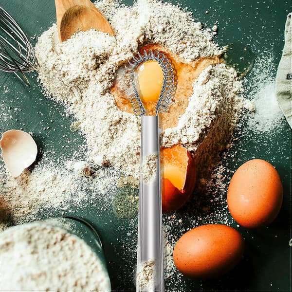 DIY Magic Flat Manuell Håndvisp i Rustfritt Stål, Eggvisp, Mikser, Kjøkkenredskap, Kompakt, Praktisk og Effektiv
