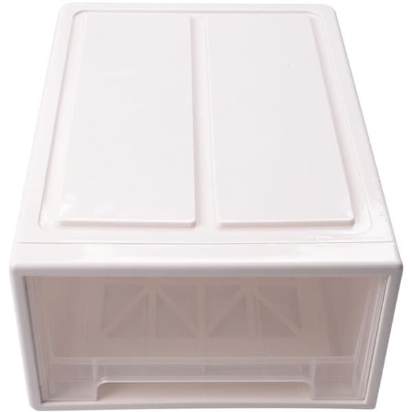 Household Beige PP Transparent Stackable Drawer Storage Box Container Organizer Set-XL