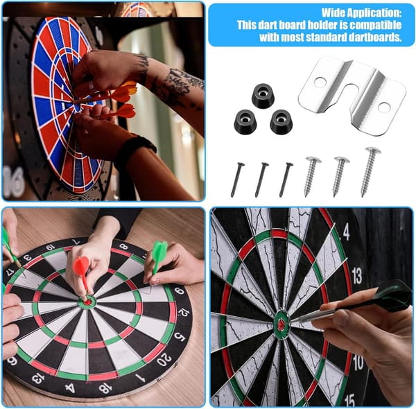 2 sett bærbare dartskiveholdere veggmonteringsbrakettsett