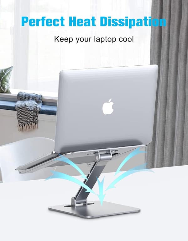 Laptop Stand Lap Desk, Ergonomic Foldable Computer Stand with Adjustable Height, Ventilated Aluminum Alloy Compatible