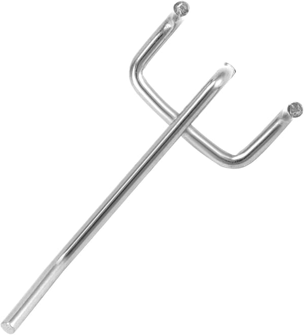 {hw} 15 Pcs Pegboard Hooks with 2.5 Holes, 5 cm Long and 3.2 mm Thick, Tool Hooks for Retail Display