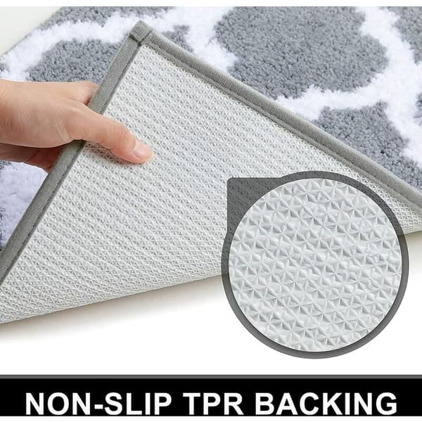 Luxury Bathroom Mat, Soft and Absorbent Microfiber Bath Mat, Non-Slip Shaggy Bath Mat, Machine Washable, 16X24