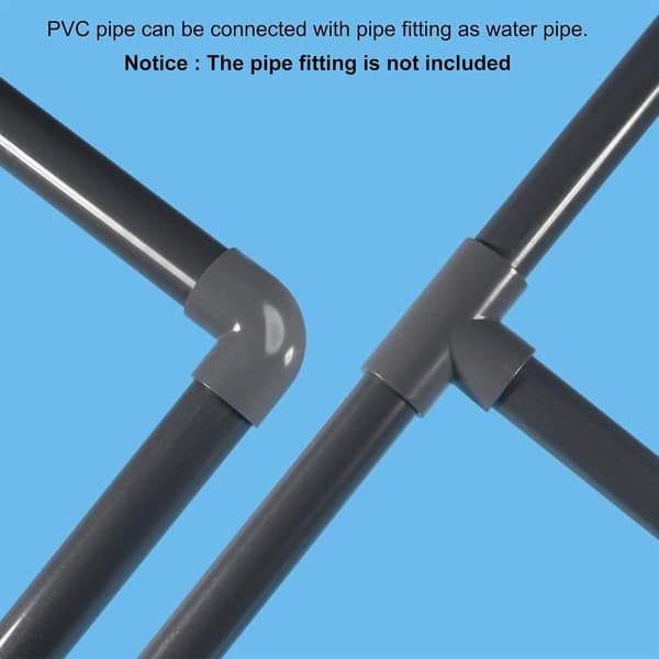 PVC stift rør 10x12mm mørkegrå 9\" 2 stk. FIRKANTET Red 6"