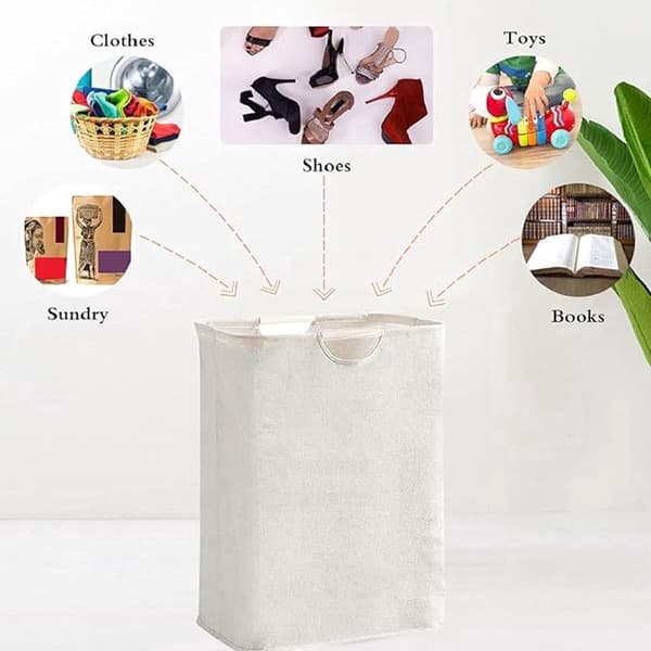 Cotton Laundry Basket - Laundry Bag - Laundry Hamper - with Handles - 30x30x40cm - Durable - High Capacity - Foldable - Laundry Box ...