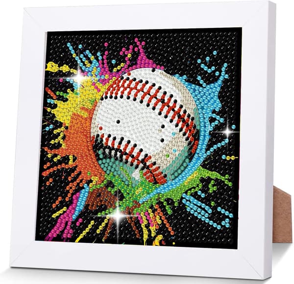 bleihum Baseboll Diamantkonstkit för barn 8-12 år med ram 7x7 tum CC1065-US CC1065-US