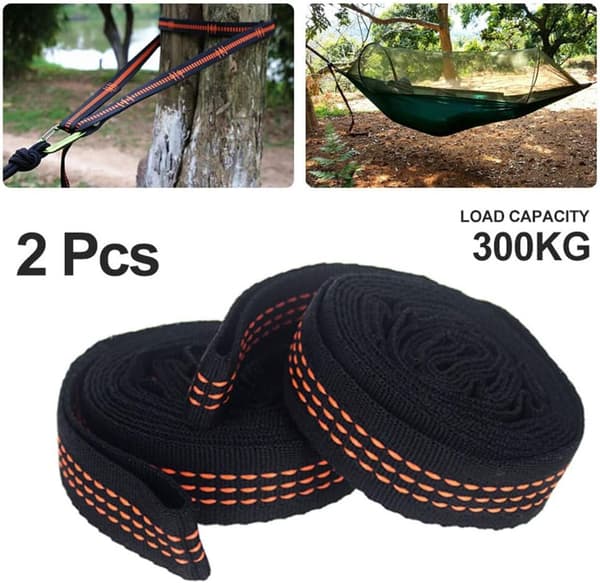Straps 2-pack Outdoor Camping Hammock Tree Accessories Yoga Swing Hanging Belt Heavy Duty Extension Sling Suspension System 2M