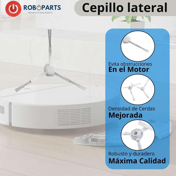 Roboparts Kit med 4 sidebørster, kompatible med Xiaomi Vacuum S20