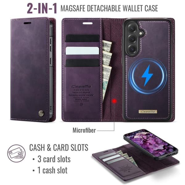 (For iPhone 16E) Caseme 2-in-1 Detachable Magnetic Wallet Case with RFID Protection and Adjustable Stand, Blue? bl?