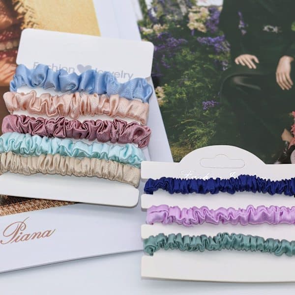 Hårbånd i 19 momme silke, scrunchie, engros, nyt hårbånd i morbærsilke, gave.