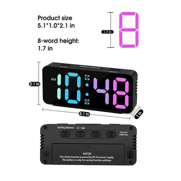 Small Loud Alarm Clock for Heavy Sleepers Adults