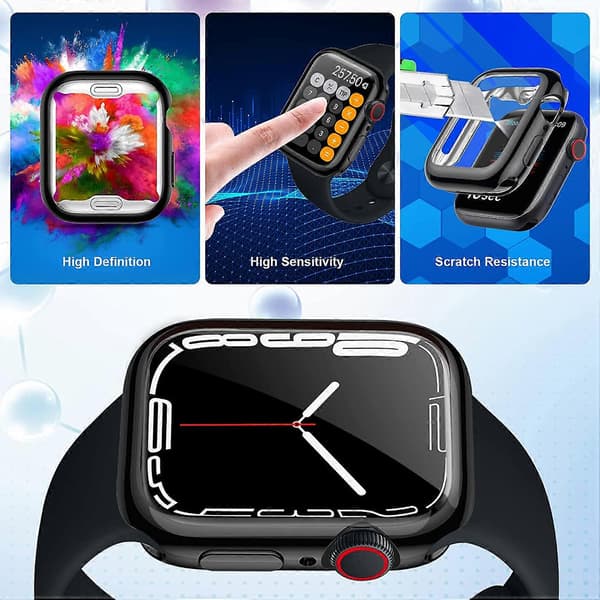 2-pack Screen Protector Case Compatible with Apple Watch Series 7 41mm / 45mm, Soft TPU Full Coverage Protective Bumper Compatible with iwatch 7