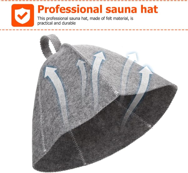 Original Bastuhatt i Ull for Kvinner og Menn 2-Pack 100% Naturlig Filt Bastutilbehør[YD]