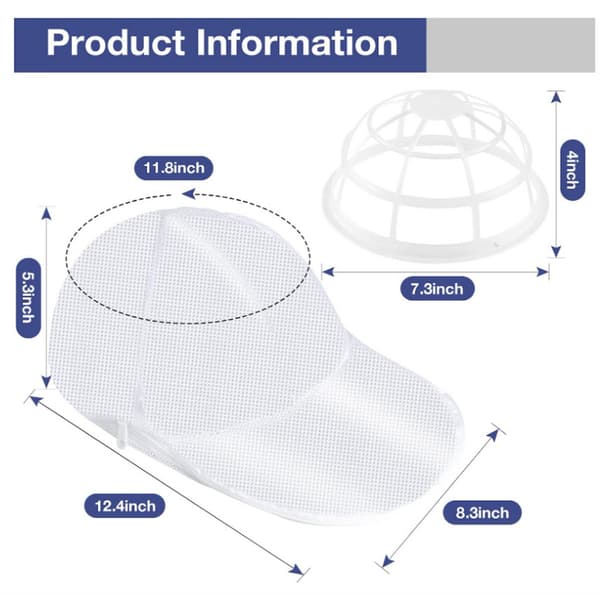 Baseball Cap Washer, Foldable Cap Support, Cap Cleaning Cage for Washing Machine or Dishwasher