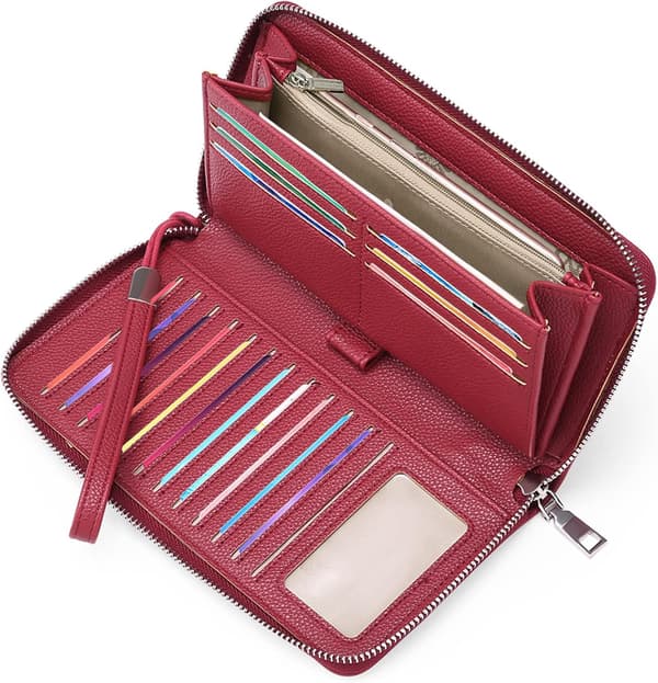Women's Leather Wallet Large Capacity, Women's RF Coin Purse