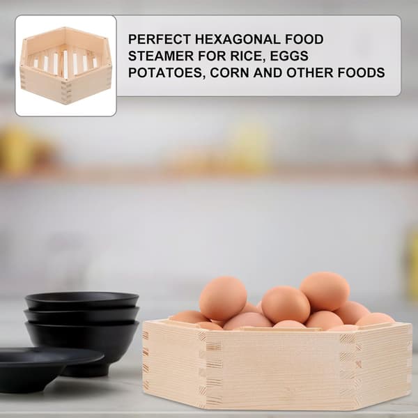 Hexagonal trædamperkurv 7 tommer (178x178x60mm) til Dim Sum og køkkenmadlavning