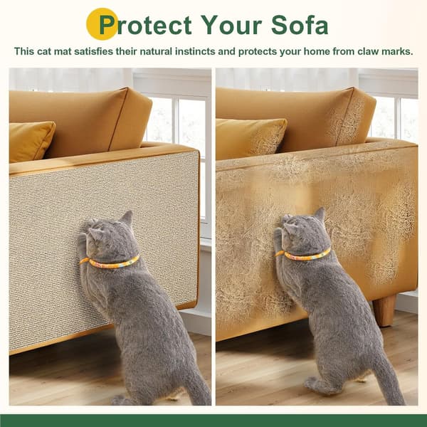 Self-adhesive Cat Scratch Mat 200 x 40 cm, Sofa and Furniture Protector, Usable on Wall, DIY, Poly Claw for Cats