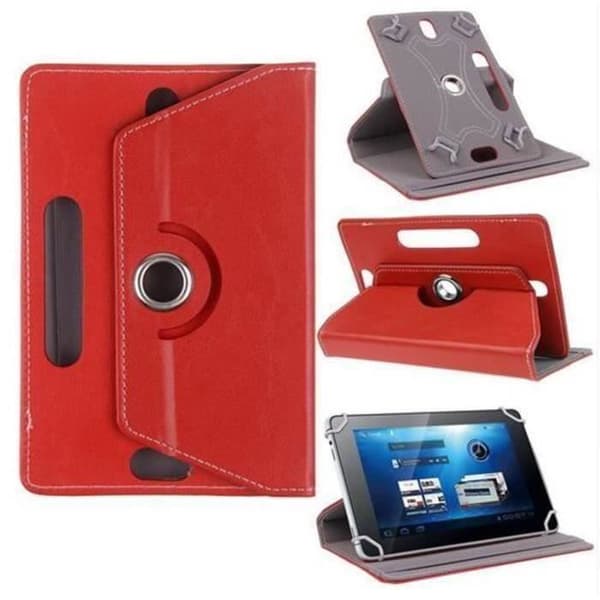 Universal 10,1-tommer tabletcover med 360° roterende stativ - Rød